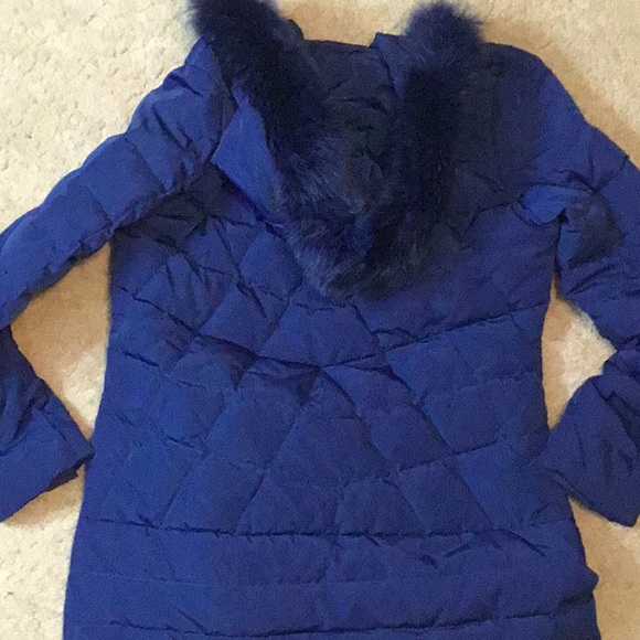 Sachi Collection XL real fur hooded down parka blue - Picture 2 of 9